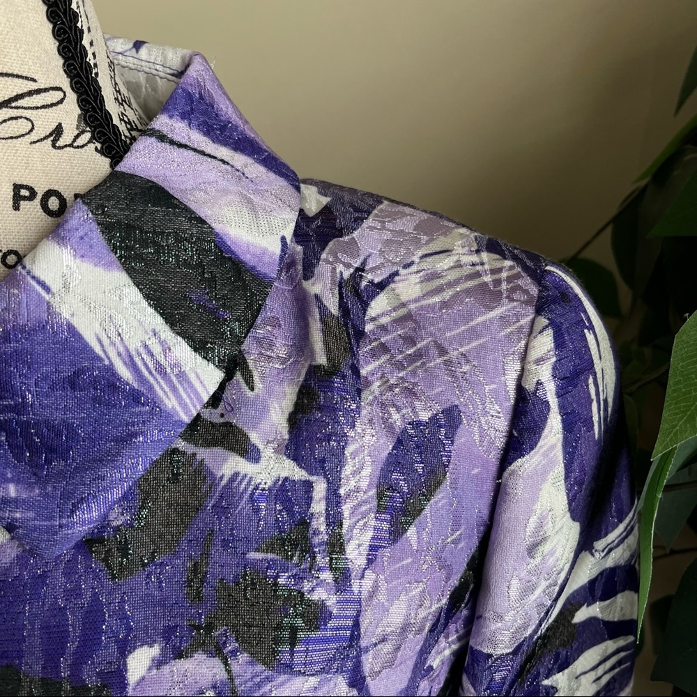 Basler Vintage Shimmer Abstract Design Blazer Pur… - image 2
